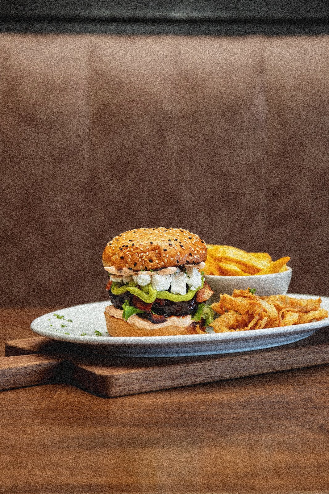 Burger and chips